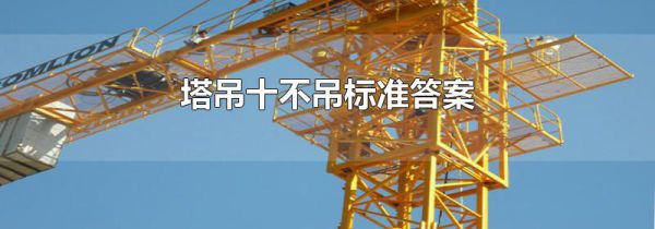 塔吊十不吊标准答案