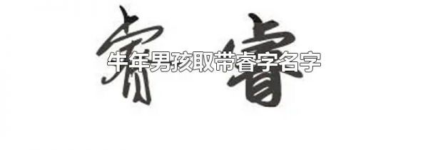 牛年男孩取带睿字名字