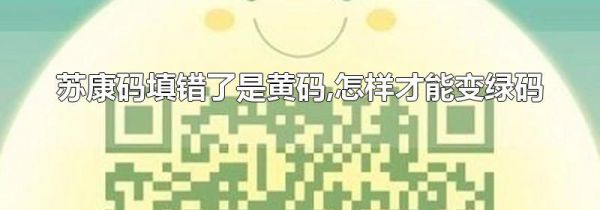 苏康码填错了是黄码,怎样才能变绿码