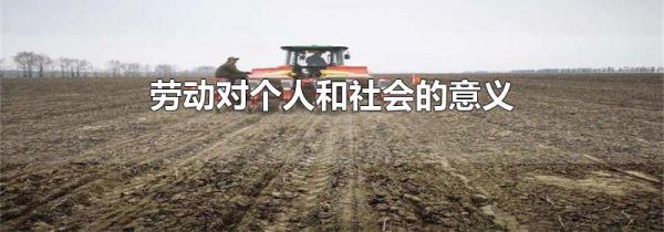劳动对个人和社会的意义