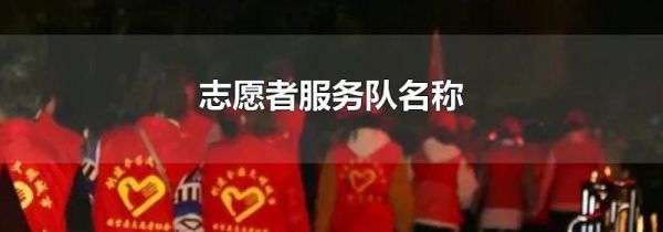 志愿者服务队名称