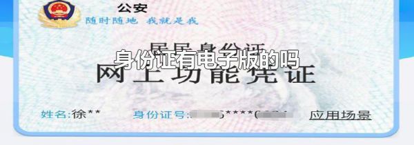 身份证有电子版的吗