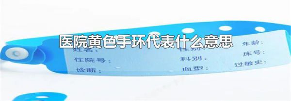 医院黄色手环代表什么意思