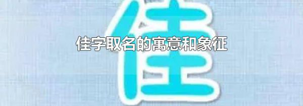 佳字取名的寓意和象征