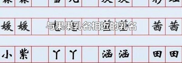 与果果乳名相近的乳名