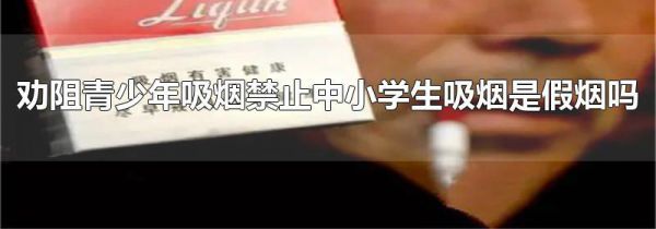 劝阻青少年吸烟禁止中小学生吸烟是假烟吗