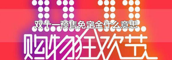 双十一预售免定金什么意思