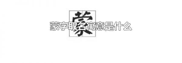蒙字取名寓意是什么