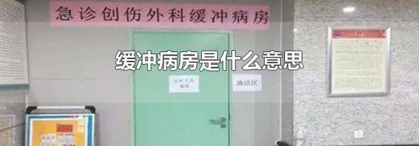 缓冲病房是什么意思