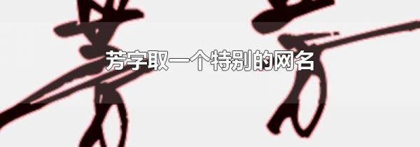 芳字取一个特别的网名
