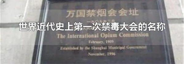 世界近代史上第一次禁毒大会的名称