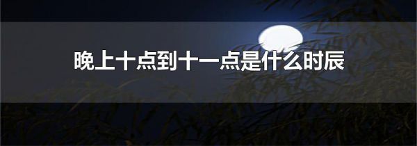 晚上十点到十一点是什么时辰