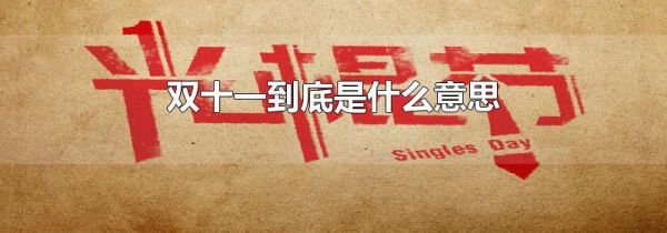 双十一到底是什么意思
