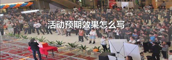 活动预期效果怎么写