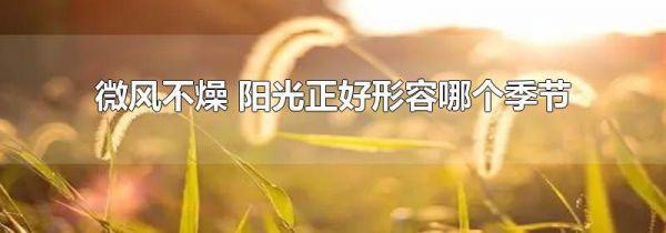 微风不燥 阳光正好形容哪个季节