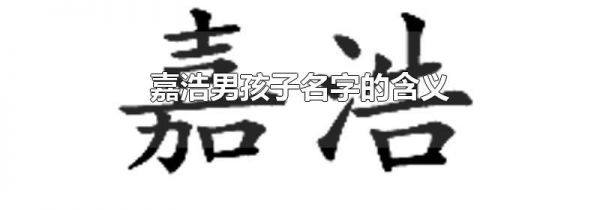 嘉浩男孩子名字的含义