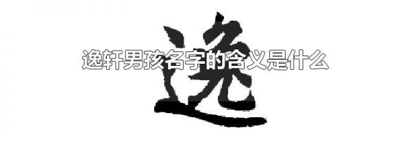 逸轩男孩名字的含义是什么