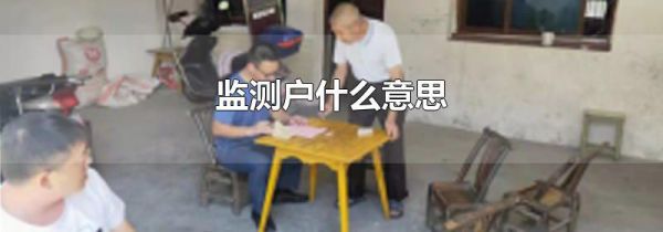 监测户什么意思