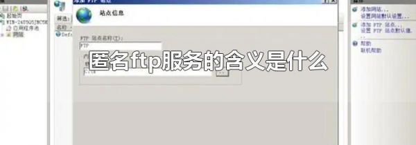 匿名ftp服务的含义是什么