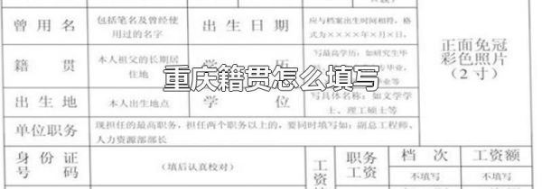 重庆籍贯怎么填写
