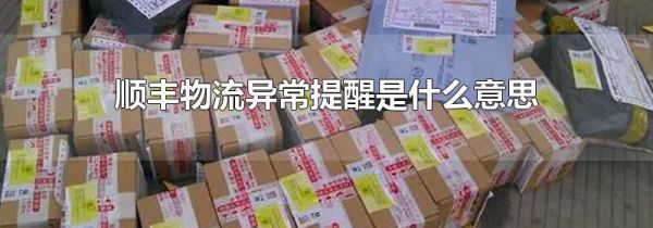 顺丰物流异常提醒是什么意思