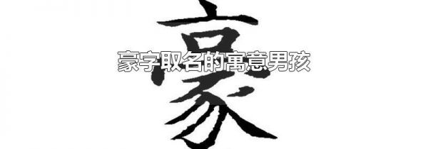 豪字取名的寓意男孩