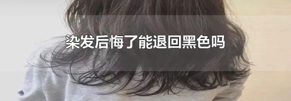 染发后悔了能退回黑色吗