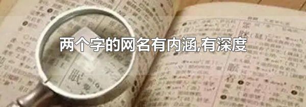 两个字的网名有内涵,有深度