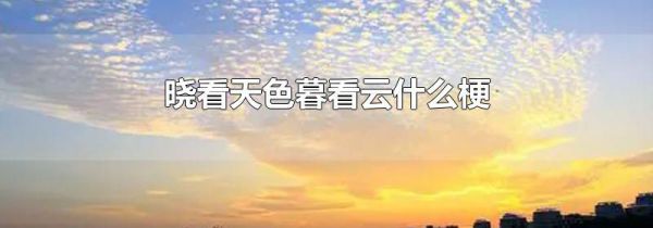 晓看天色暮看云什么梗