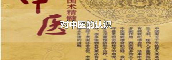 对中医的认识