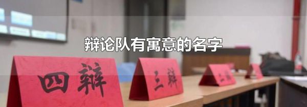 辩论队有寓意的名字