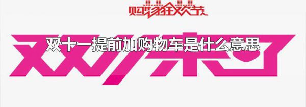 双十一提前加购物车是什么意思