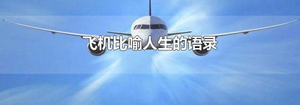飞机比喻人生的语录
