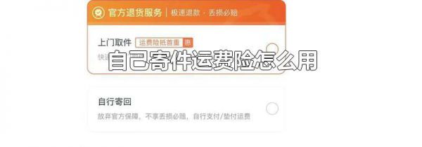 自己寄件运费险怎么用