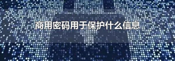 商用密码用于保护什么信息