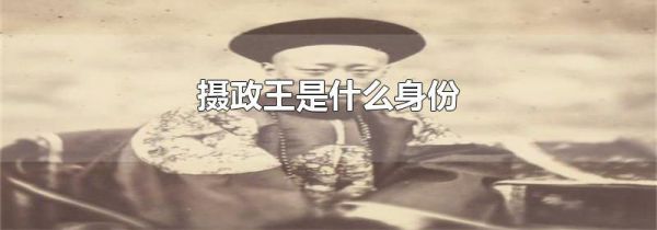 摄政王是什么身份