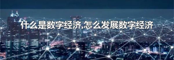 什么是数字经济,怎么发展数字经济