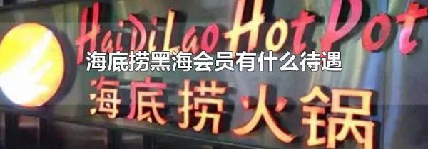 海底捞黑海会员有什么待遇