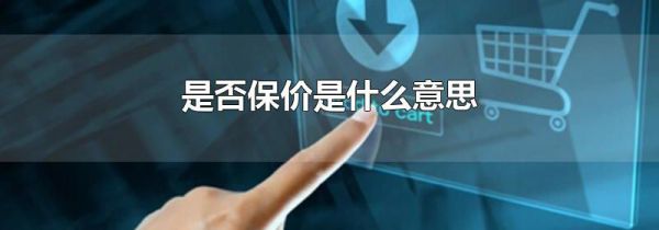 是否保价是什么意思