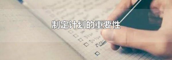 制定计划的重要性