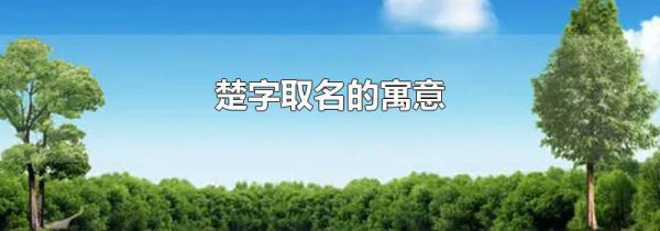 楚字取名的寓意