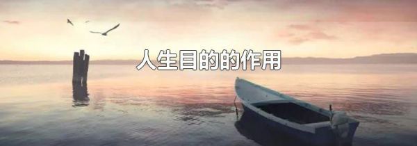 人生目的的作用