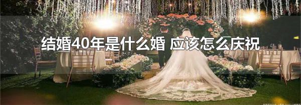 结婚40年是什么婚 应该怎么庆祝