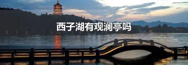 西子湖有观澜亭吗