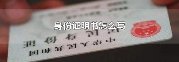 身份证明书怎么写