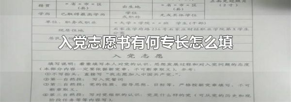 入党志愿书有何专长怎么填