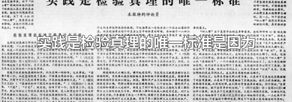 实践是检验真理的唯一标准是因为