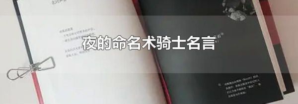 夜的命名术骑士名言