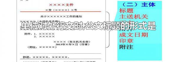 单位对外行文时,公文标题的形式是