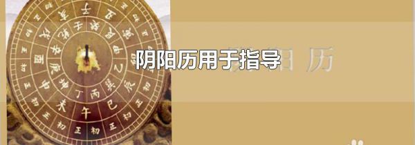 阴阳历用于指导